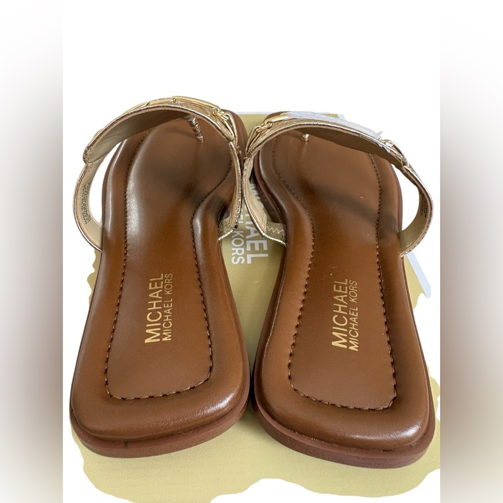 Michael Kors Gold and Brown Sandals - Picture 6 of 8